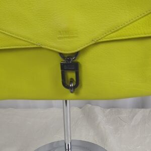 Nine West Neon Lime Envelope Clutch with Dark Gunmetal Hardware